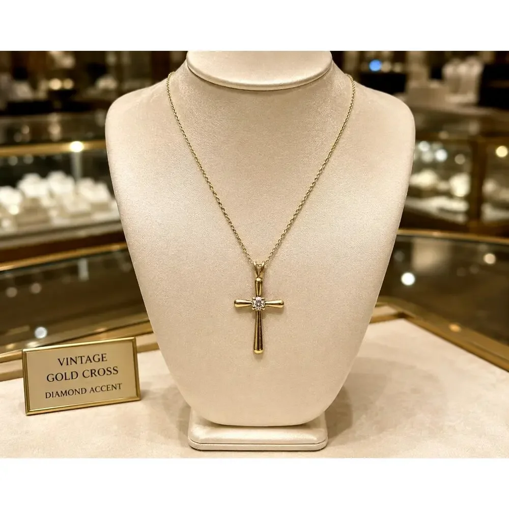 Vintage 925 Italy Sterling Silver Cross Necklace 18